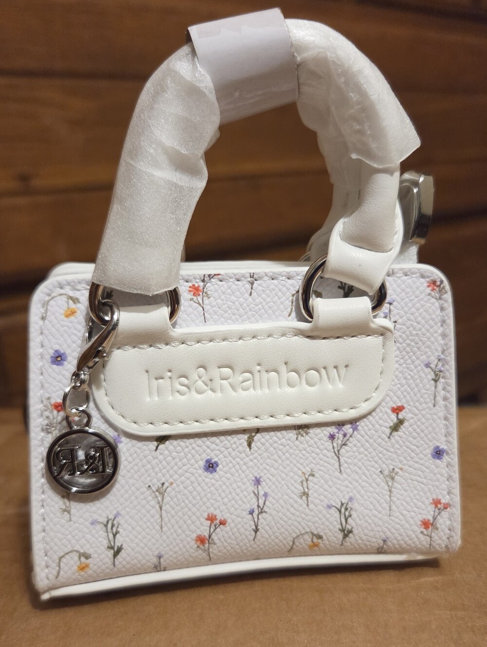 Iris and Rainbow mini tote - White Dainty Flowers Floral Mini Tote NEW